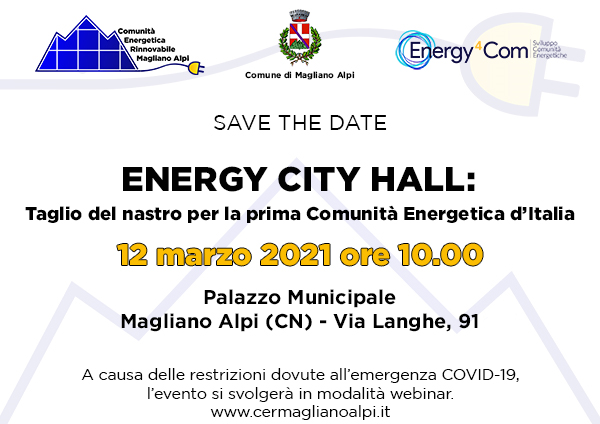 Energy City Hall: taglio del nastro per la prima comunità energetica d'Italia